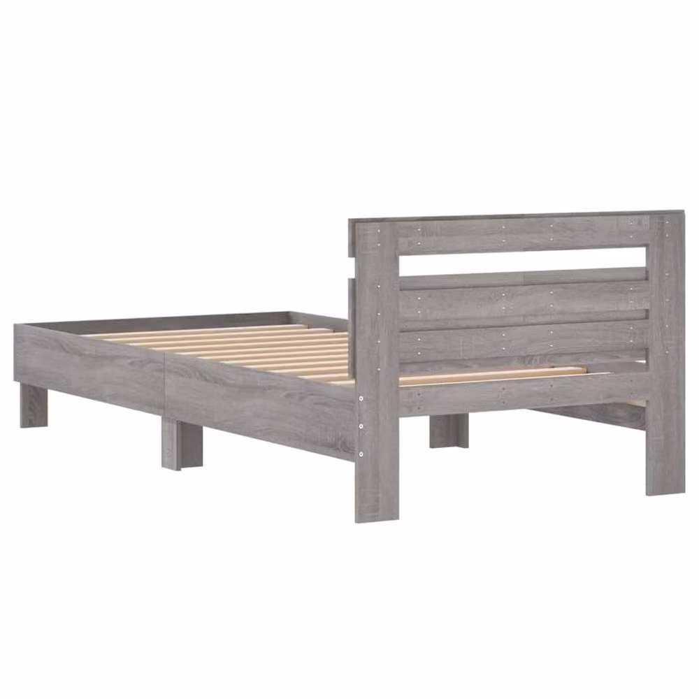 Berkfield Home Bed Frame with Headboard, Grey Sonoma, W/D/H: 100 x 200 cm – 3