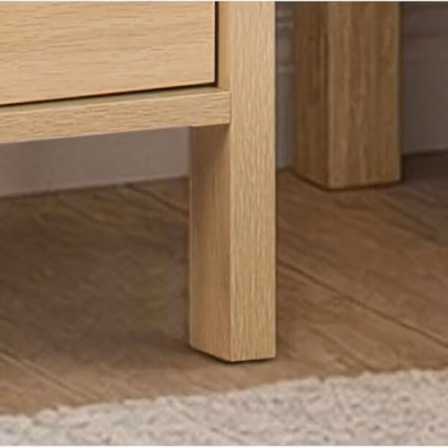 Birlea Pair of Flora 3 Drawer Bedside Cabinets in Light Oak and Beige – 3