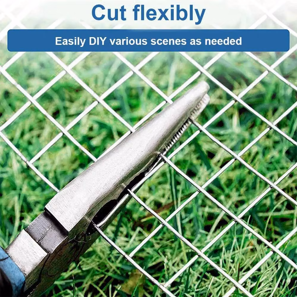 NESTLUNE Silver Galvanised Welded Wire Mesh Fence for Aviaries, 15m Length – 5
