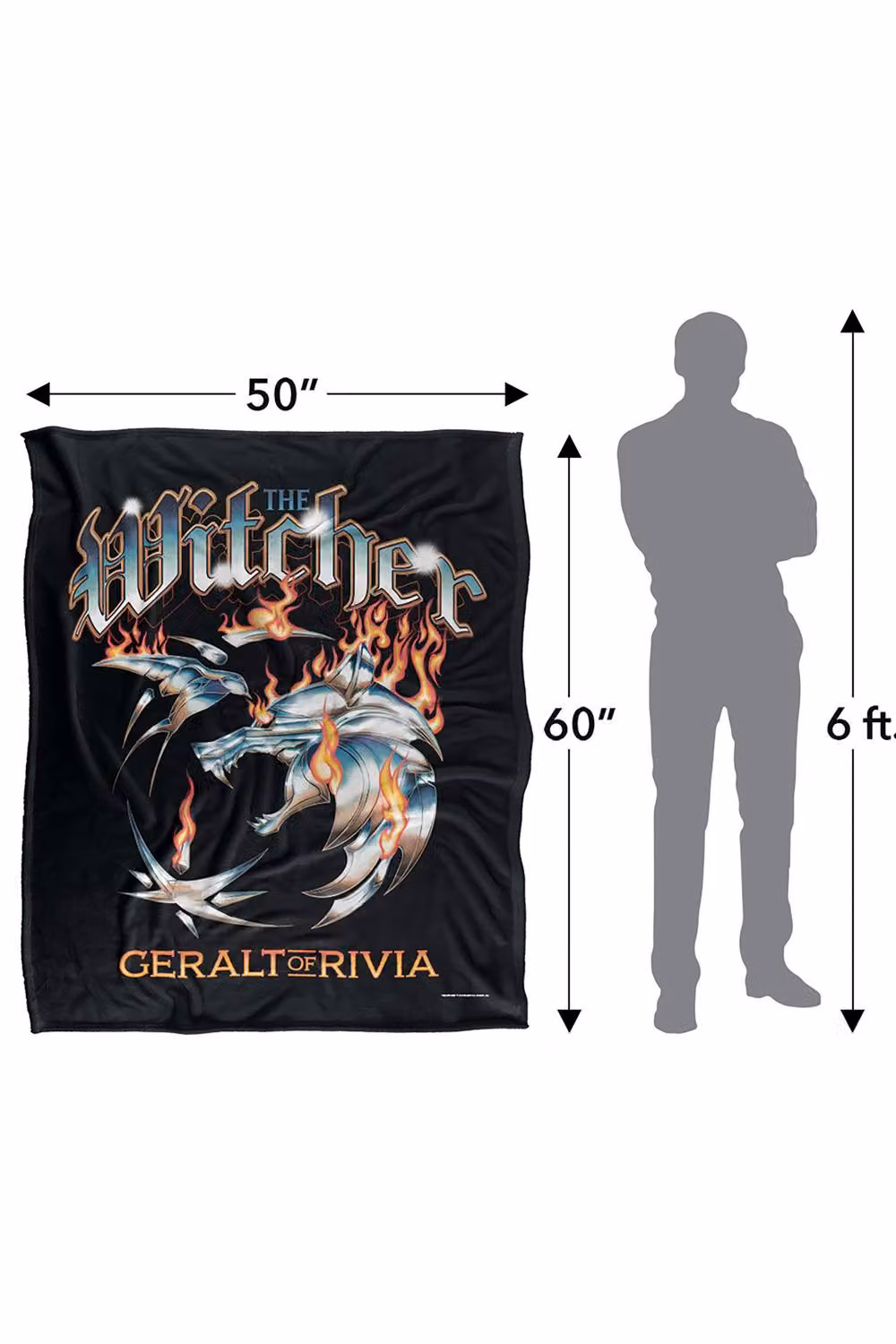 The Witcher Heavy Metal Geralt Of Rivia Soft Microfibre Fleece Throw Blanket, Multicolour, W: 152 cm, D: 127 cm – 9