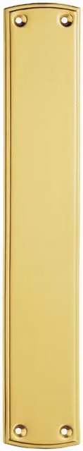 Loops Large Ornate Door Finger Plate with Stepped Border, Polished Brass, W: 38.2 cm, H: 38.2 cm