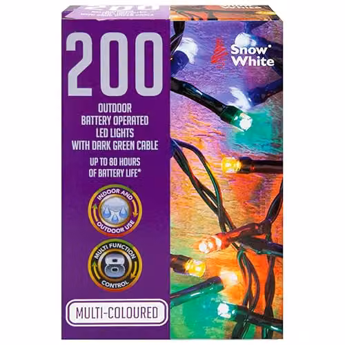 PMS VFM 200 LED Battery Operated Multicolour Christmas String Lights with Timer for Indoor and Outdoor Use – 3