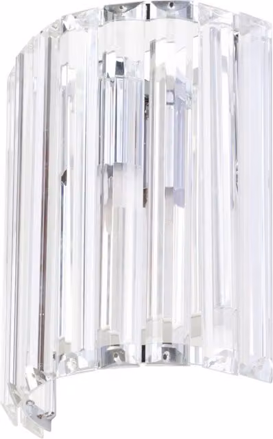 Litecraft Skydda Curved Bathroom Wall Light in Chrome and Glass