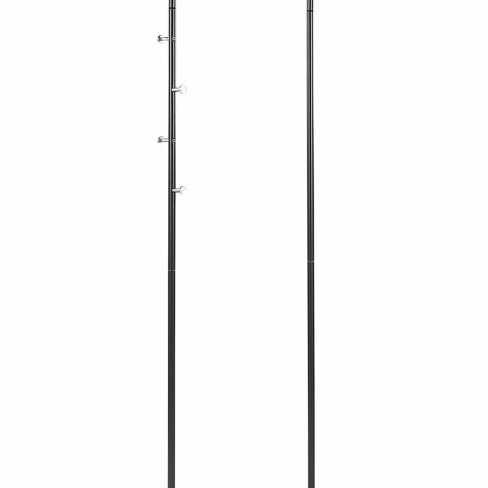 Wyld and Coco Black Metal Freestanding Clothes Rail with Four Hooks, W/D/H: 175 x 50 cm – 2