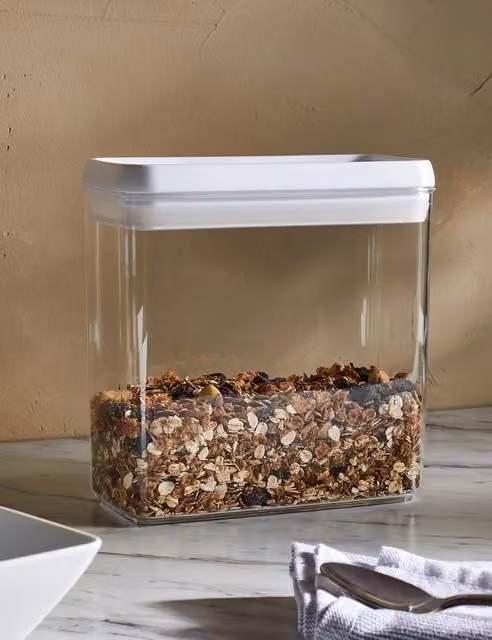 M&S White Rectangular Flip-Tight Food Storage Container, 2.7 l