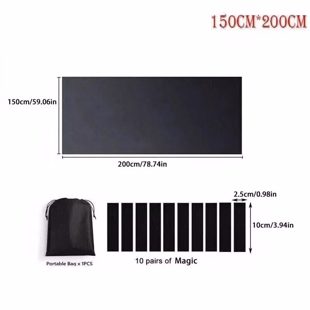 NESTLUNE Blackout Stick On Blinds in Black, W: 150 cm, H: 200 cm – 2