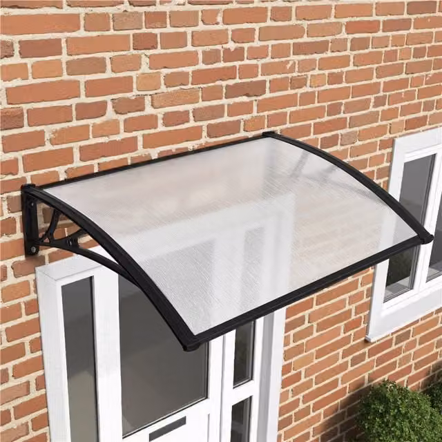 Yaheetech Outdoor Awning Canopy for Window and Front Door, Black, Width: 120 cm