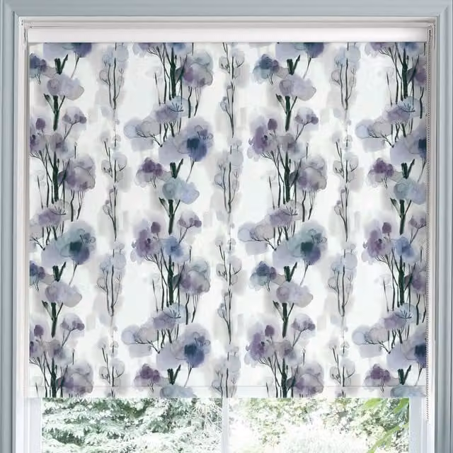 Voyage Maison Aether Made to Measure Blackout Roller Blind in Purple Floral Design