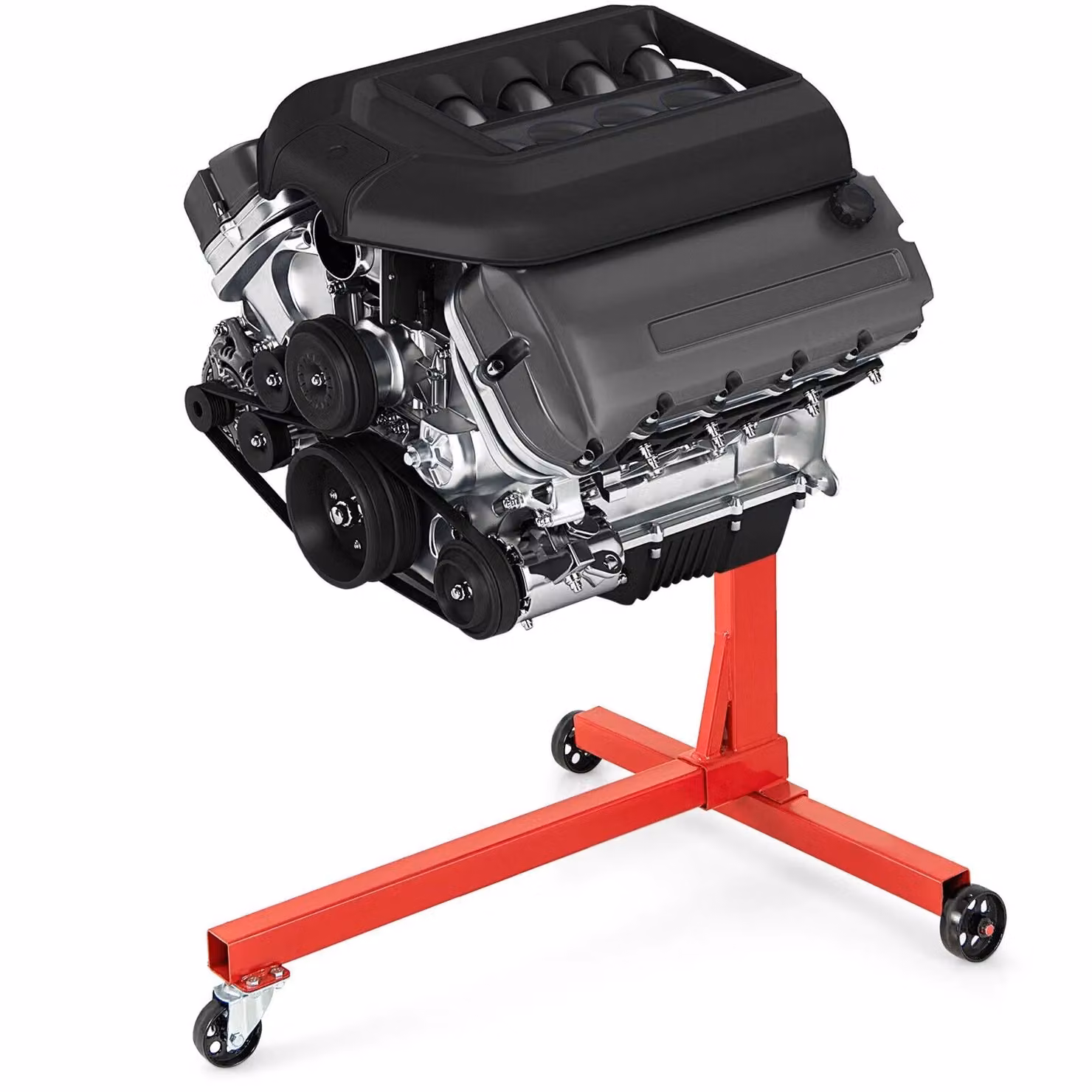 Gymax Heavy Duty Engine Stand with 340kg Capacity in Red – 8