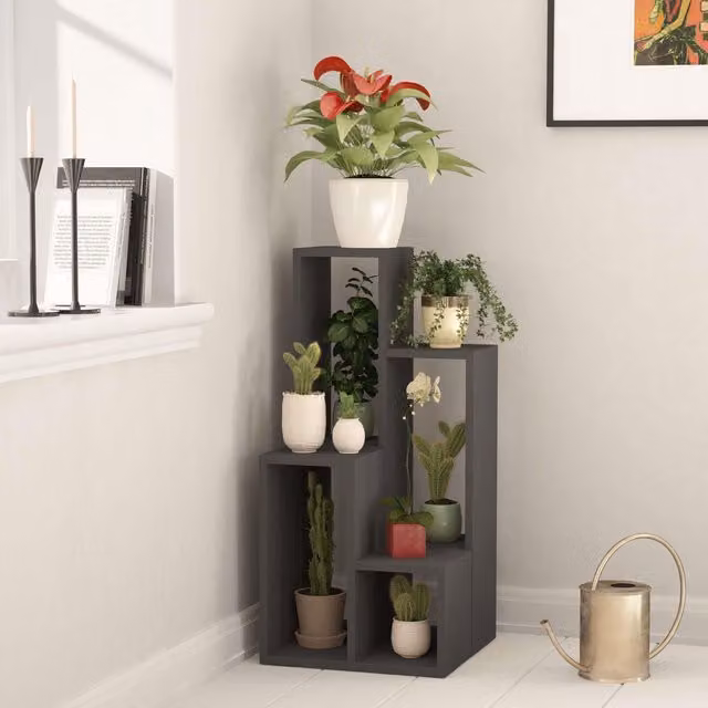 Decortie Sule Modern Multipurpose Shelving Unit Display Stand in Anthracite Grey – 2