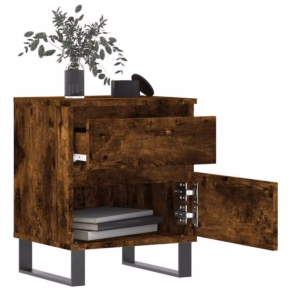 Berkfield Home Bedside Cabinet in Smoked Oak Brown, W/D/H: 40 x 35 x 50 cm – 3