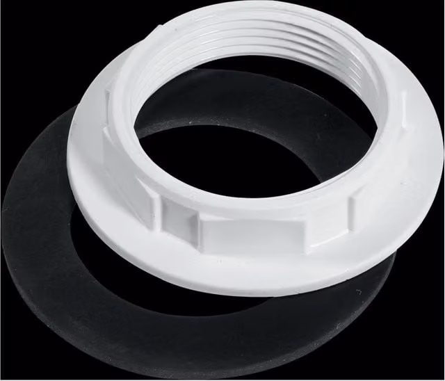 McAlpine BN3 White Plastic Backnut with Rubber Washer 1.5 inch – 1