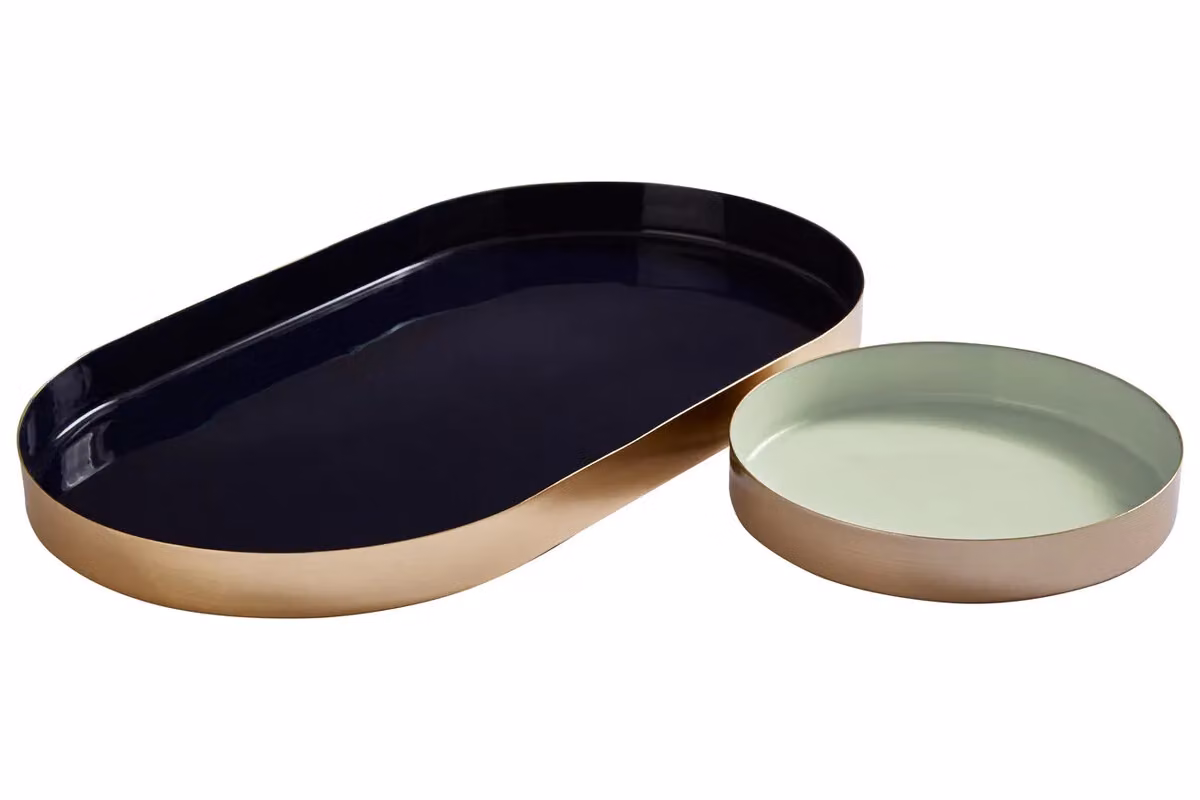 Orsina Elva Set of Two Oval Trays in Green – 4