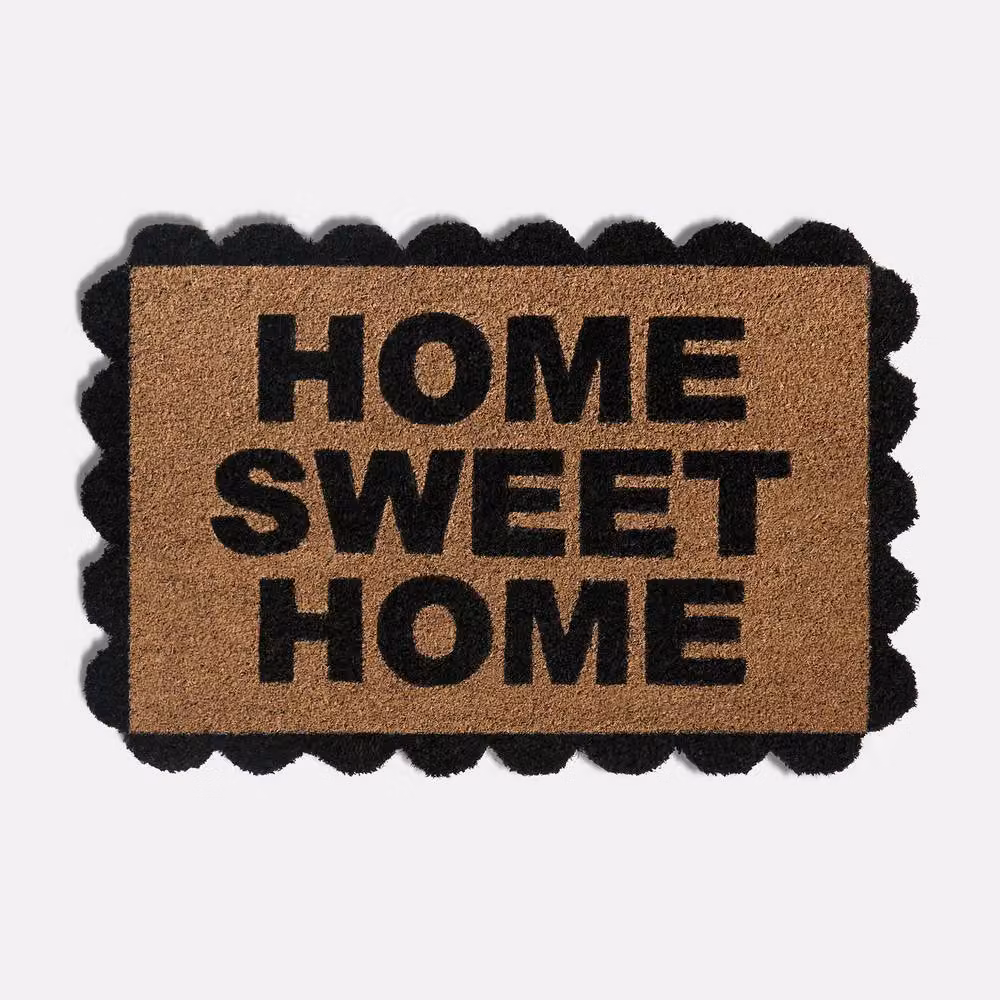 OHS Scallop Edge Slogan Coir Doormat, Black and Brown, W/D/H: 60 x 40 x 1 cm – 3