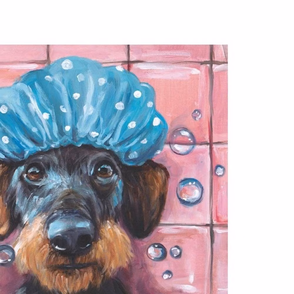 Louise Brown Bath Time Multicolour Animal Canvas Print in Black – 2
