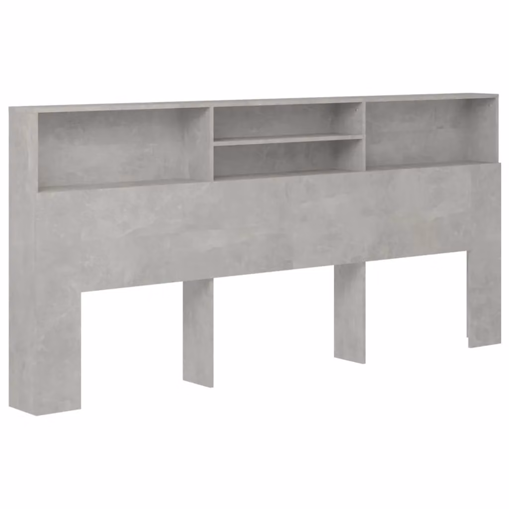 Berkfield Home Modern Headboard Cabinet in Concrete Grey, W: 220 cm, D: 19 cm, H: 103.5 cm – 2