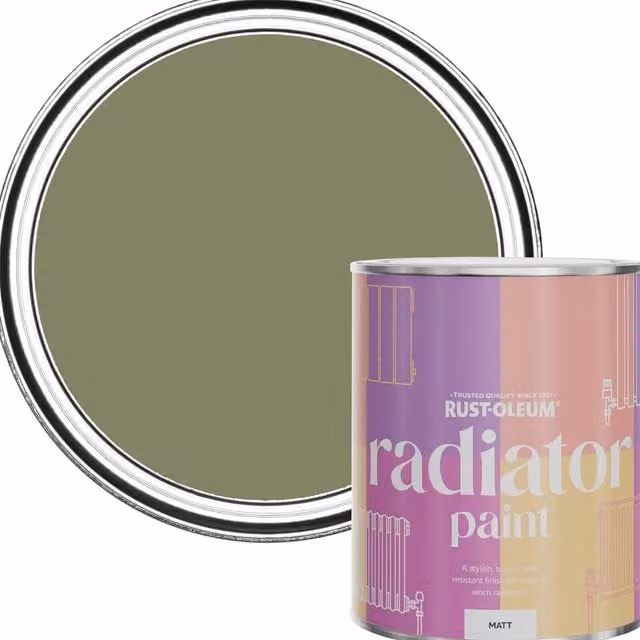 Rust-Oleum Radiator Paint Familiar Ground Matt Green 750ml