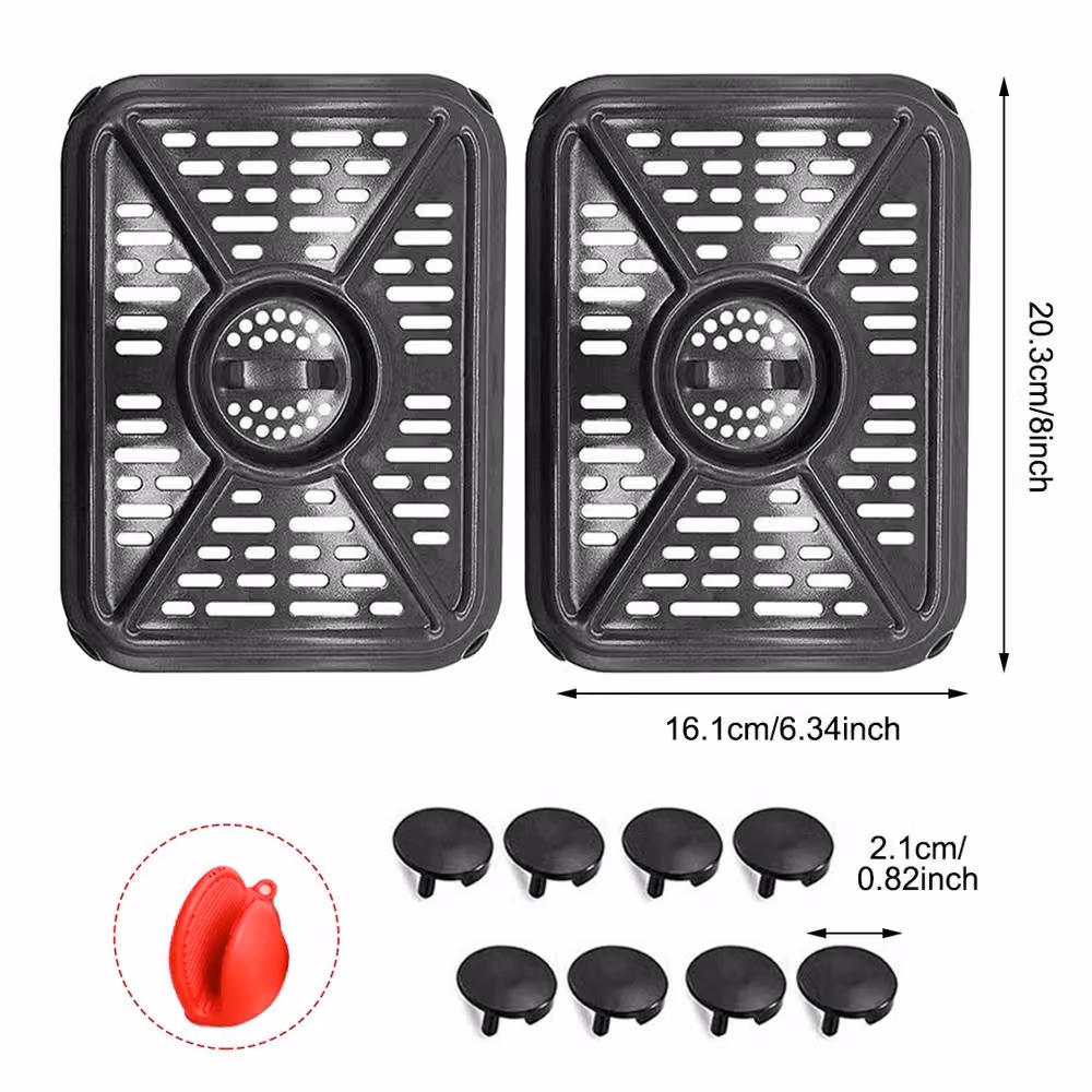Ventryn 2 Pack Air Fryer Grill Pan in Black – 2
