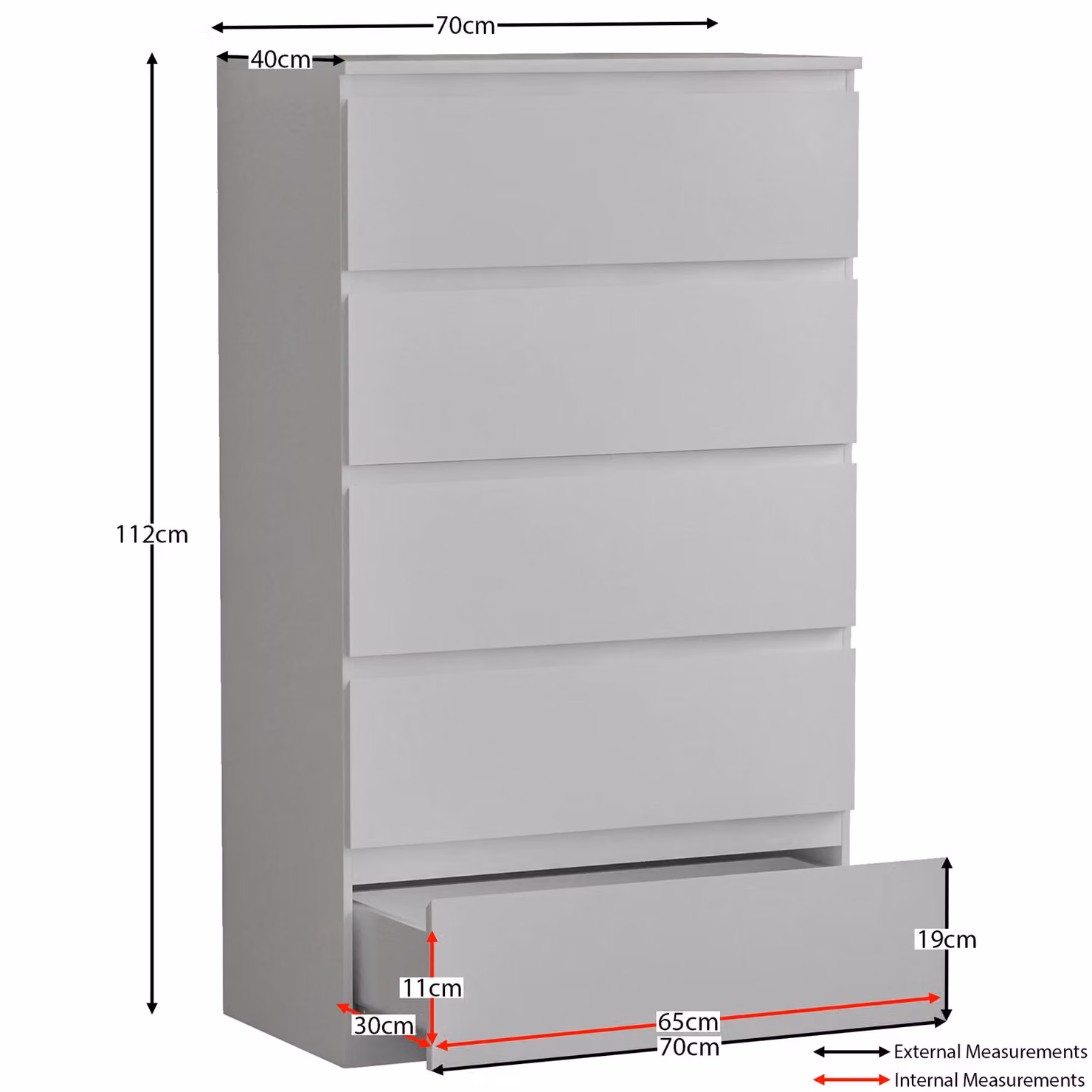 Vida Designs Denver 4 Piece Bedroom Set in White – 2