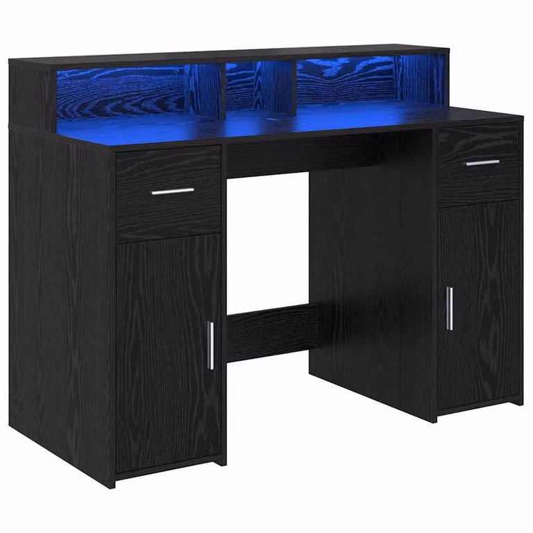 Berkfield Home Modern Writing Desk in Black Oak, W/D/H: 120 x 55 x 91 cm