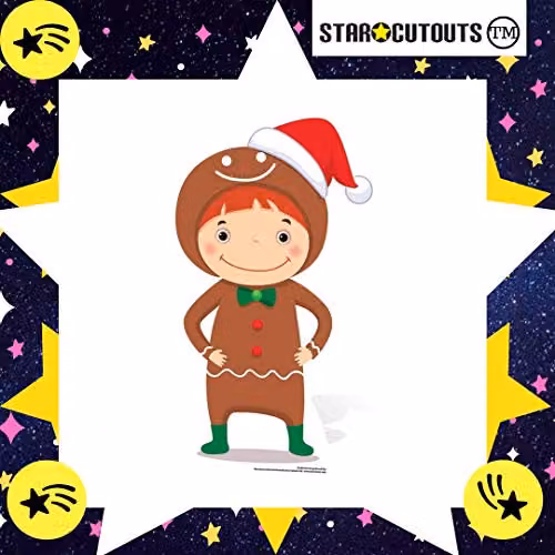Star Cutouts Ltd SC986 Mini Gingerbread Boy Cardboard Standee, Multicolour, Height: 83 cm – 2
