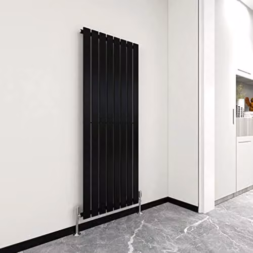MCC Direct Designer Flat Panel Central Heating Radiator, Black, H 160 x W 54.4 cm