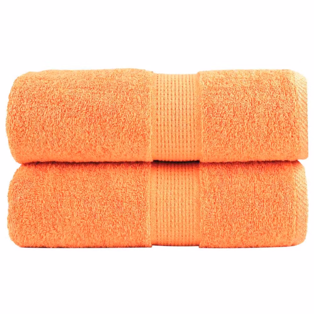 Berkfield Home SOLUND Premium Cotton Soap Towels, Orange, 2 Pack, W/D/H: 30 x 30 x 30 cm – 2
