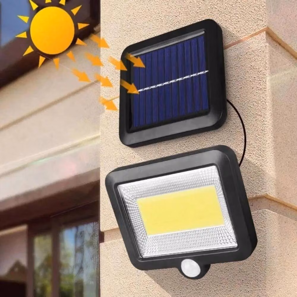 EONLION Solar LED PIR Motion Sensor Wall Light Security Flood Lamp in Black – 3