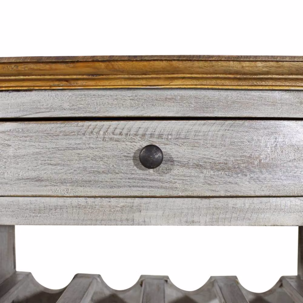 Berkfield Home Solid Reclaimed Wood Wine Rack in Light Grey, W/D/H: 55 x 23 x 85 cm – 2