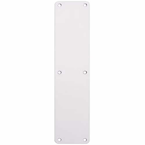 Loops Brushed Silver Aluminium Plain Door Finger Plate W: 7.5 cm, H: 35 cm