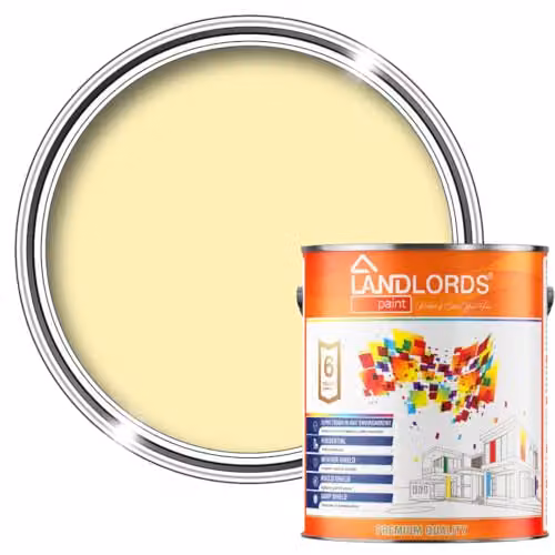 Landlords Paint Quick-Drying Weatherproof Wood Paint for Sheds and Fences, Yellow, 1 l