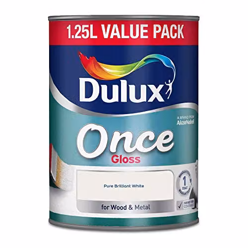 Dulux Once Gloss Paint for Wood and Metal, White, 1.25 l – 2