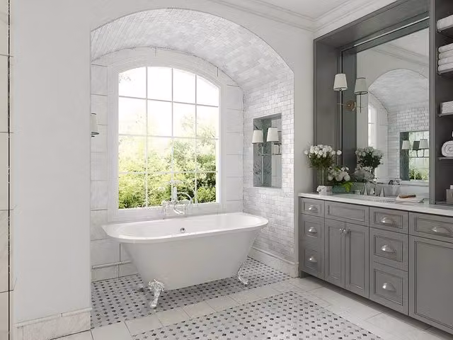 Vente-unique Retro Oval Free-standing Bathtub with Feet in White, W/D/H: 150 x 74 x 61 cm – 1