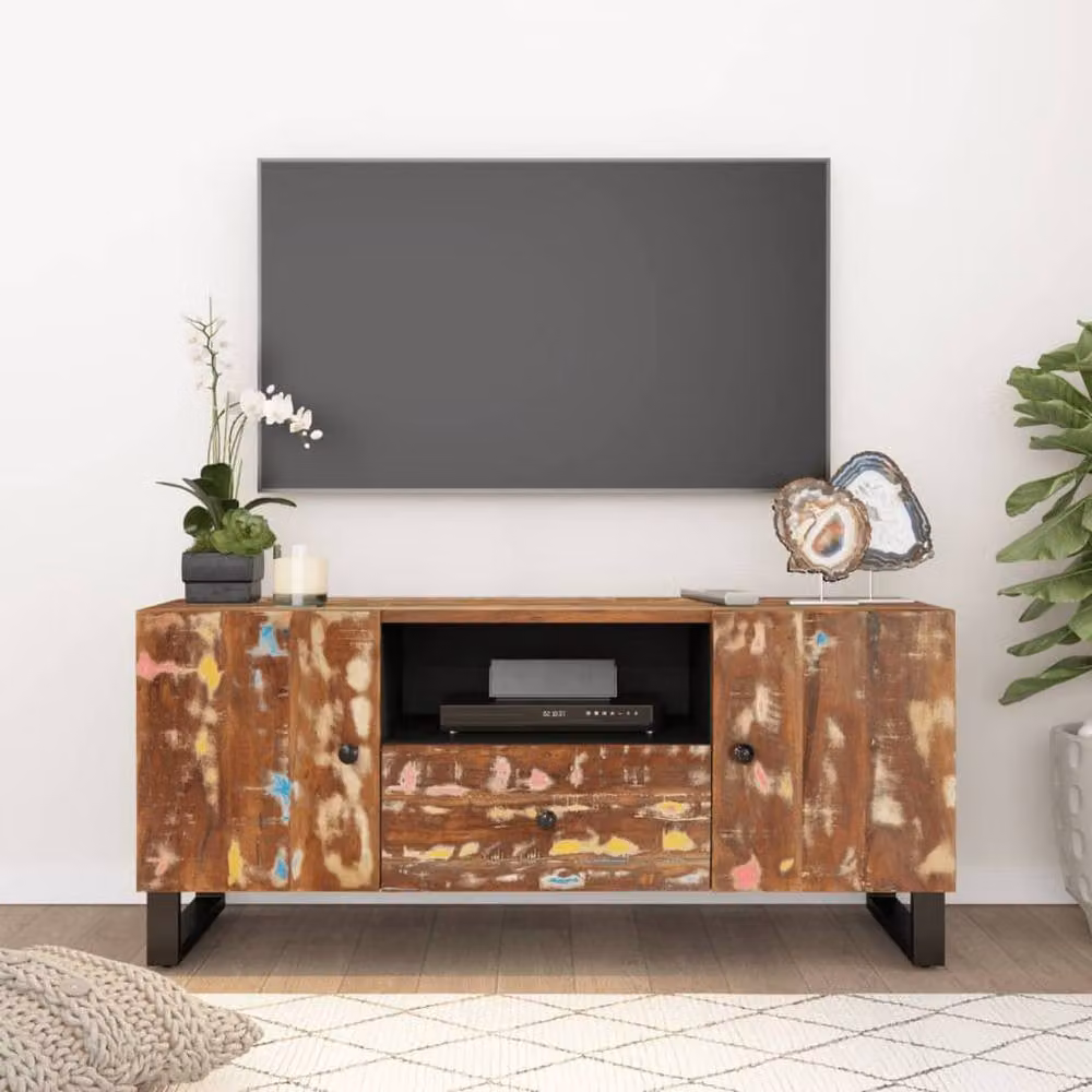 Berkfield Home Industrial TV Cabinet in Brown, W/D/H: 105 x 33.5 x 46 cm – 2