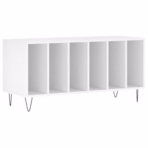 vidaXL Classic Record Cabinet in White MDF, W/D/H: 100 x 38 x 48 cm