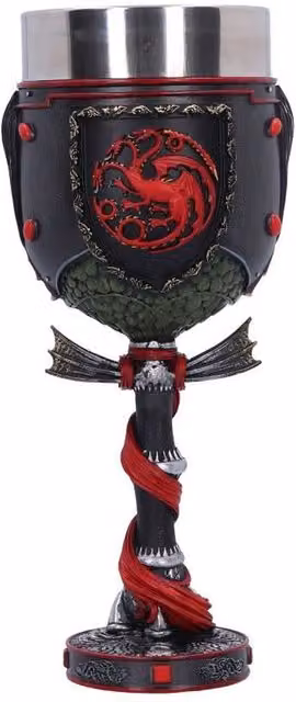 Nemesis Now House of the Dragon Daemon Targaryen Crest Goblet, Black, Height: 19.5 cm
