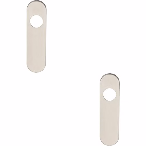Loops 2 Pack Radius Lock Latch Plate Cover in Brushed Silver Stainless Steel, W: 170 mm, H: 45 mm, D: 8 mm