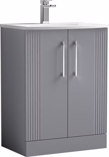 Balterley 2 Door Floor Standing Bathroom Vanity Unit in Matt Satin Grey – 1