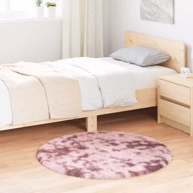 Berkfield Home NAVARRA Shaggy High Pile Rug, Dusty Pink, W/D: 100 x 100 cm – 1