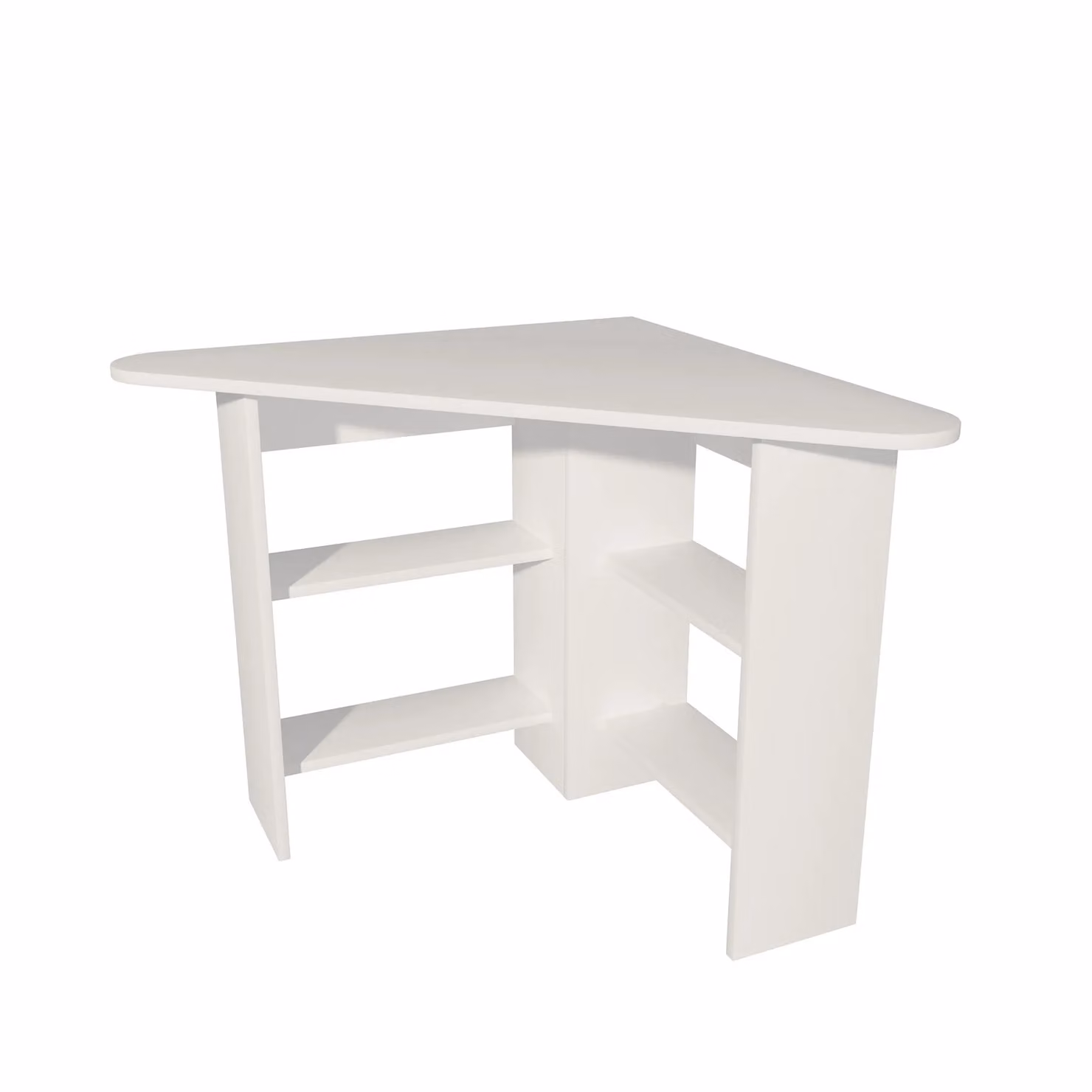 Destina Home Modern White Corner Computer Desk with Shelves – 2