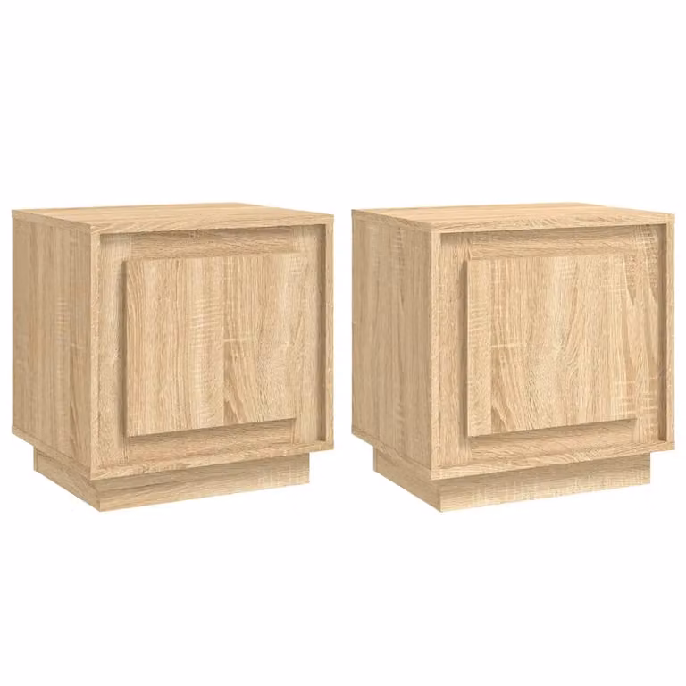 Berkfield Home Set of 2 Sonoma Oak Bedside Cabinets in Brown, W/D/H: 44 x 35 x 45 cm
