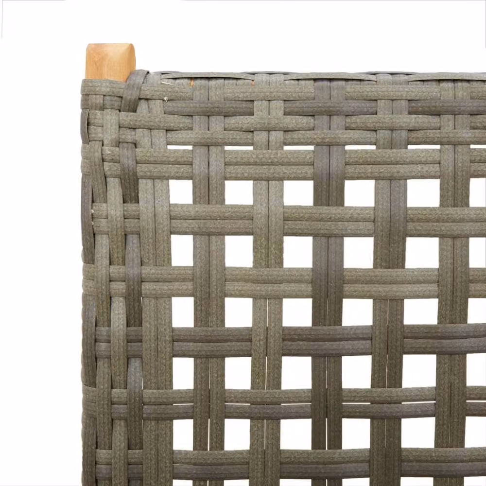 Berkfield Home Beautiful Garden Chairs, Set of 2, Grey Acacia Wood and Poly Rattan – 3