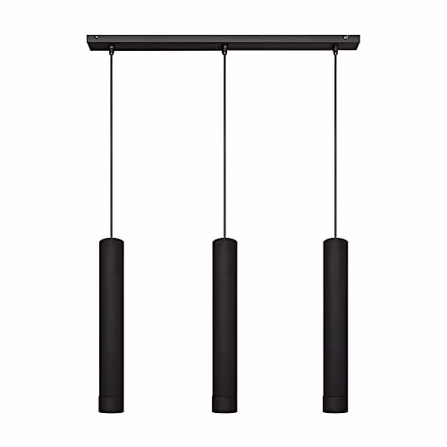 Netlighting Helam Tuba Straight Bar Pendant Ceiling Light in Black, 60cm – 1