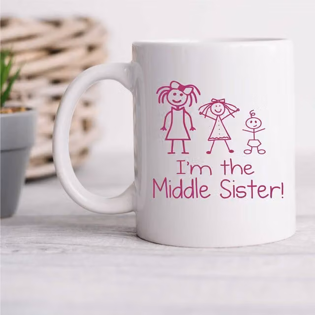 60 Second Makeover Limited I'm The Middle Sister Ceramic Mug in White