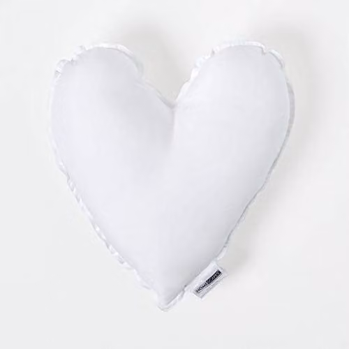 Homescapes Super Microfibre Heart Shaped Cushion Pad Insert, White, W/D/H: 30 x 30 x 30 cm