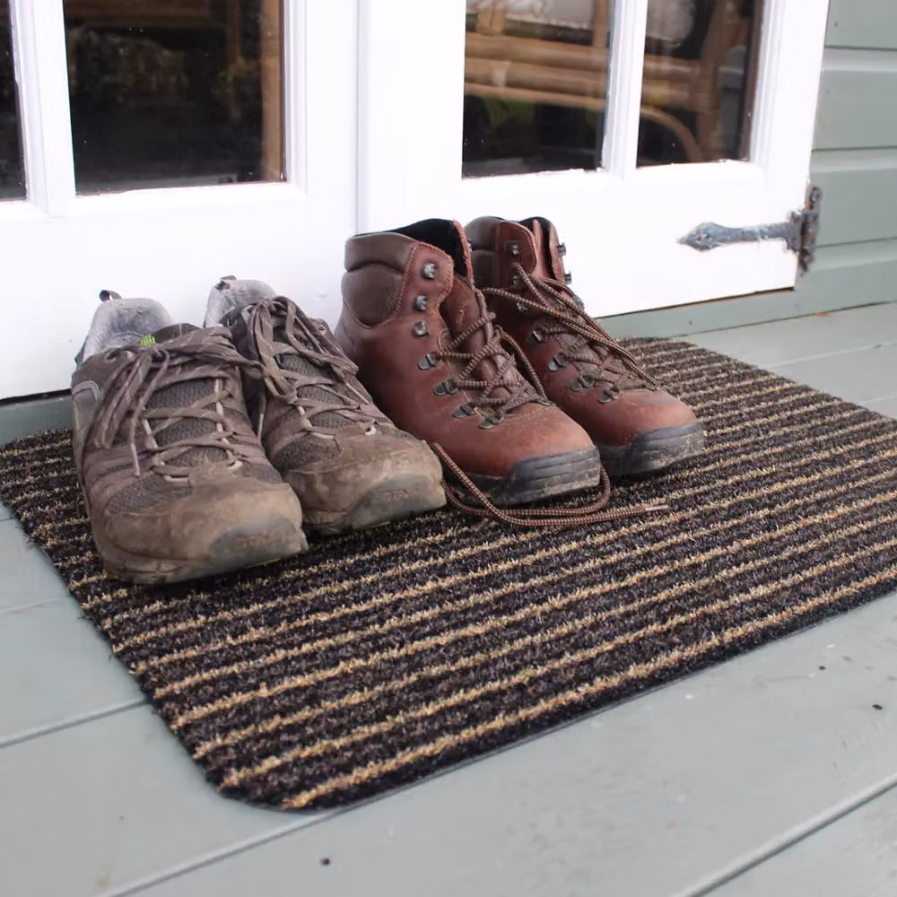 JVL Infinity Brown Striped Entrance Door Mat, W: 50 cm, D: 75 cm – 4