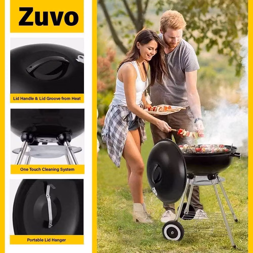 Dyzi 45cm Round Charcoal Kettle BBQ Grill in Black – 5