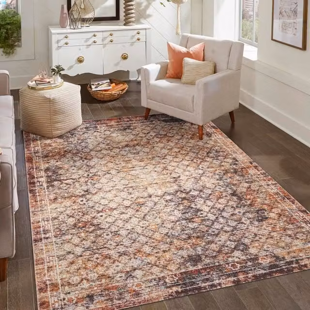 Desire Rugs Aress Washable Modern Geometric Area Rug, Multicolour, W: 290 cm, D: 200 cm