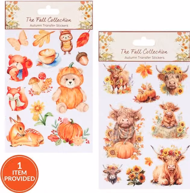 Autumn Transfer Stickers Multicolour Paper Fall Collection