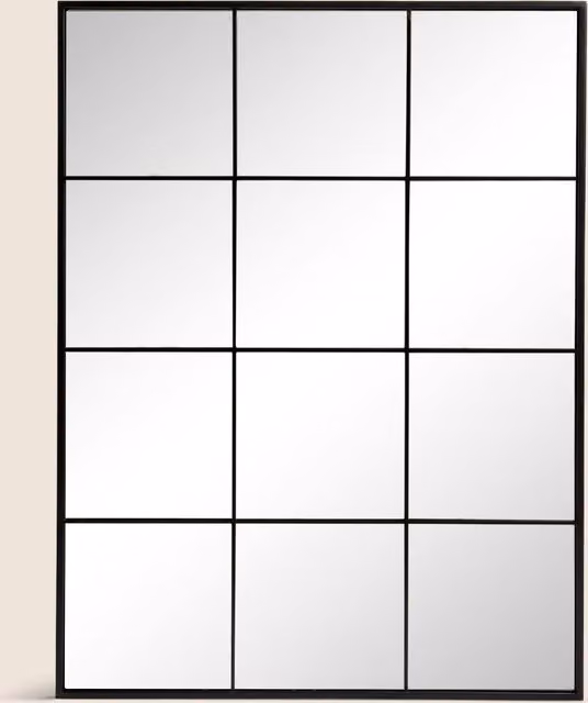 M&S Manhattan Large Rectangular Wall Mirror in Black